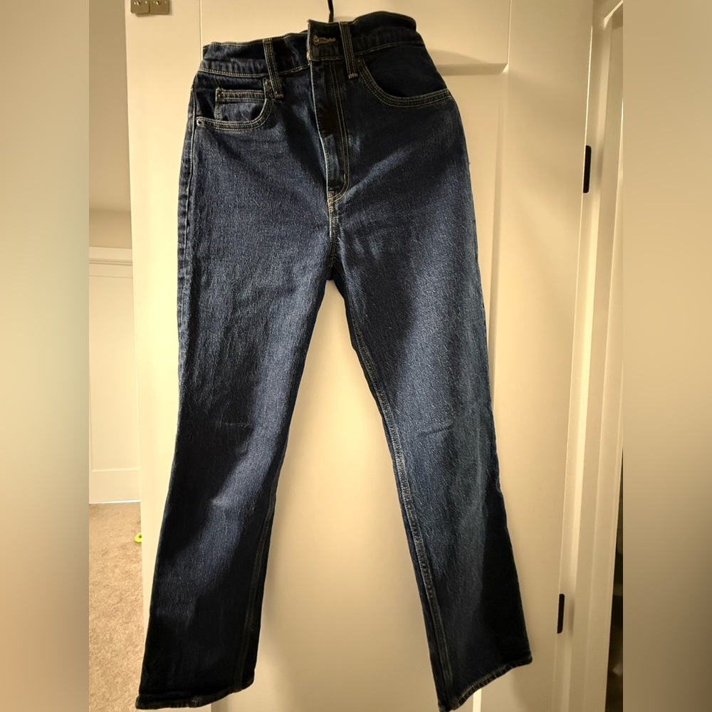 Classic Dark Wash Straight-Leg Jeans - Blue